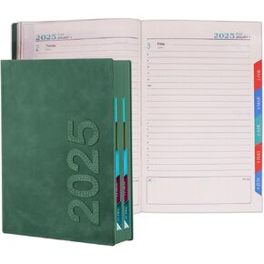 2025 Planner, Weekly and Monthly Calendar Planner Book, January 2025 - December 2025, HardCover Planner 2025 with Monthly Tabs, Notes Pages, Spiral Bound, Inner Pocket, A5 (6.4" x 8.5")