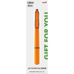 Mitsubishi Pencil SXN100328O22 Jetstream Edge Oil-Based Ballpoint Pen, 0.01 inch (0.28 mm), Limited Edition, Gift Packaging, Orange
