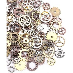 DAHI Antique Steampunk Gear,Mix Steampunk Wheel Alloy Gear Pendants Charms for Crafting Jewelry Making