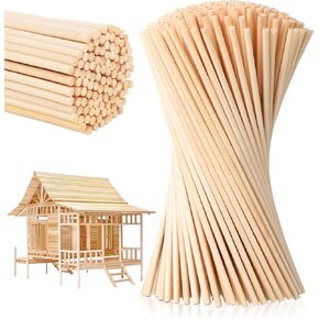 300 Pcs Wooden Dowel Rods, BetterJonny 3mm X 30m Round Unfinished Wood Sticks Natural Bamboo Sticks for DIY Arts, Craft, Decoration