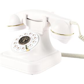 Audio Guest Book Wedding Phone, Audio Guestbook Phone Record Customized Audio Messages Guest Book Alternatives Classic Retro Phone for Parties Birthdays Rentals Confessions Special Occasions (White)