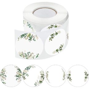 500 Pieces Canning Jars Labels Stickers Round Self Adhesive Stickers Lid Labels Roll 2 Inch Floral Canning Label Sticker for Storage Organizing Tags Envelop Seal, 4 Designs (White)