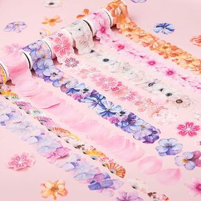 Maxleaf 8 Rolls Cherry Blossoms مجموعة شريط Washi ، أشرطة ملصقات زخرفة زهرة الإبداعية للفنون ، الحرف اليدوية ، المجلات ، المخططين ، كتب القصاصات ، التفاف in Kuwait