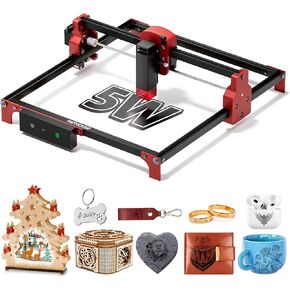 Mini Laser Engraving Machine, Woxcker S1 1.6W Portable Laser Engraver No Need Installation 130mm x 130mm Bed Size 0.05 Laser Spot for DIY, Pager, Wood, Acrylic, Leather, Leaf, Beginner-Friendly