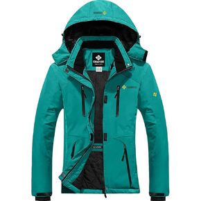 GEMYSE Women's Mountain Waterproof Ski Snow Jacket Warm Winter Windproof Raincoat with Detachable Hood in Kuwait