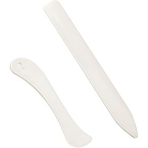 2pcs Sewing Seam Markers Bone Folder, Plastic Tailor's Fabric Markers Creaser Professional Quilting Scoring Supplies Sewing Tools Accessories for Leather Marking Creases Marks on Fabric (White)
