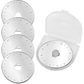 Rotary Cutter Blades 45mm 5 Pack for Fits Fiskars,Olfa,Truecut Rotary Cutter Replacement Arts Crafts Quilting,Sharp and Durable