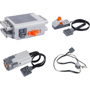 4pcs Power Function Motor Set, Science and Technology Power Function Kit, Power Functions Motor Battery Box Switch Light Cord Set for Lego Technic
