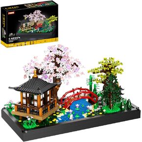 Cherry Blossom Tree Building Set,2280 Pcs Japanese Sakura Tree House Pond Building Kit,STEM Cherry Bonsai Tree Bricks Set, Flower House Micro Blocks Toys, for Adults,Kids 8-14+