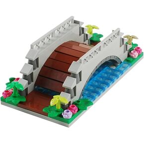 Arch Bridge Pond Building Blocks Fountain Sencery Accessories Street Set Building Bricks Kit DIY Building Set Compatible All Major Brands (Small)