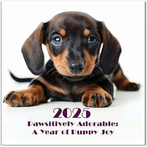 2025 Adorable Puppy Monthly Wall Calendar | 12x24 Inches | Perfect for Home and Office Organization | 2025 Cute Dog Family Planner | 13-Month from December 2024 to December 2025