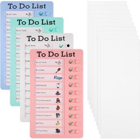 4 Pcs Chore Chart for Kids, Reusable to Do List, Memo RV Checklist Board, Sliding Routine Chart Planning Boards Reminder Chart