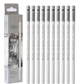 Sketch Highlight Pencil Pen Charcoal White Sketch Pencil Painting Special White Charcoal 12 PCS (White Charcoal Pencil) in Saudi Arabia