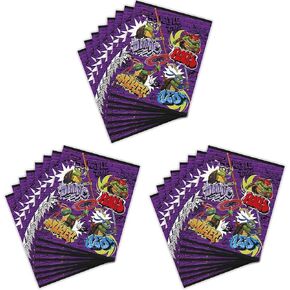 فريدة من نوعها TMNT Mutant Mayhem Purple Plastic Loot Pags (حزمة 8) | ديكور مثالي للحفلات لمشجعي واحتفالات السلاحف النينجا المتحولة في سن المراهقة