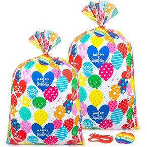 Sofier 2pcs Large Birthday Gift Bags 36''x56'' Jumbo Happy Birthday Gift Wrap Extra Large Plastic Gift Bags for Big Giant Presents Kids Party