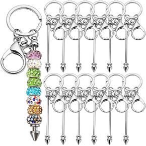 12 PCS Beadable -chiewchain bar ، keychains blank charms diy making make Jewelry Making Gift Crafts Office School Association