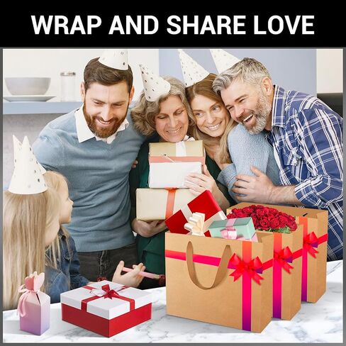 EUSOAR Kraft Paper Gift Bags, 25pcs Small 10.6"x3.1"x8.3" Brown Sturdy Heavy Duty Shopping Bags with Handle Bulk, Retail, Boutique, Business,Wedding Party Favor,Grocery,Restaurant Merchandise Bag in Saudi Arabia
