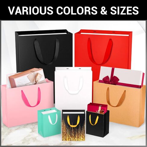 EUSOAR Kraft Paper Gift Bags, 25pcs Small 10.6"x3.1"x8.3" Brown Sturdy Heavy Duty Shopping Bags with Handle Bulk, Retail, Boutique, Business,Wedding Party Favor,Grocery,Restaurant Merchandise Bag in Saudi Arabia