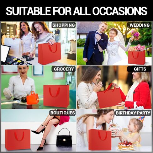 EUSOAR Kraft Paper Gift Bags, 25pcs Small 10.6"x3.1"x8.3" Brown Sturdy Heavy Duty Shopping Bags with Handle Bulk, Retail, Boutique, Business,Wedding Party Favor,Grocery,Restaurant Merchandise Bag in Saudi Arabia
