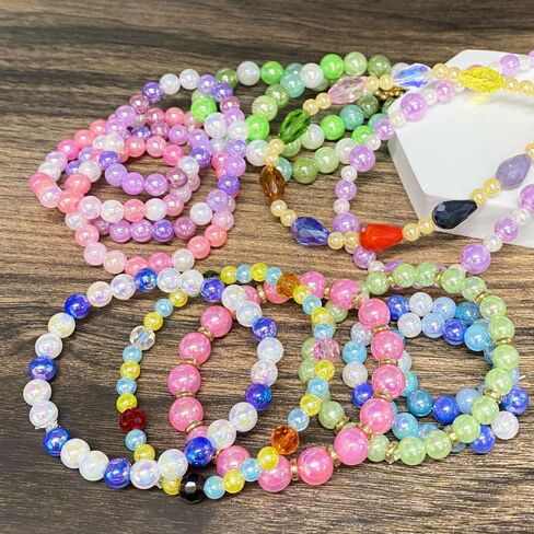200pcs 10mm Pearl Beads AB Colorful Glossy Plastic Loose Spacer Crafts Beads for Jewelry Making Earring Bracelet Necklace Home Decoration (Gold) in Saudi Arabia