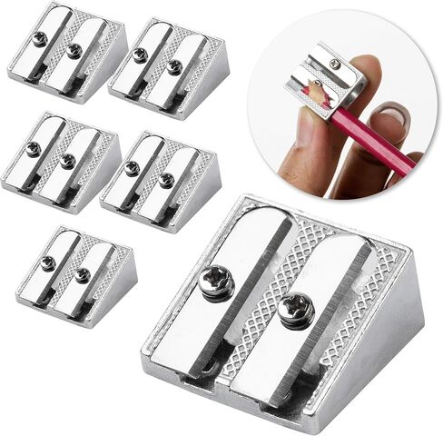 Mr. Pen Handheld Metal Pencil Sharpener with 2 Holes, Pack of 6 in Saudi Arabia