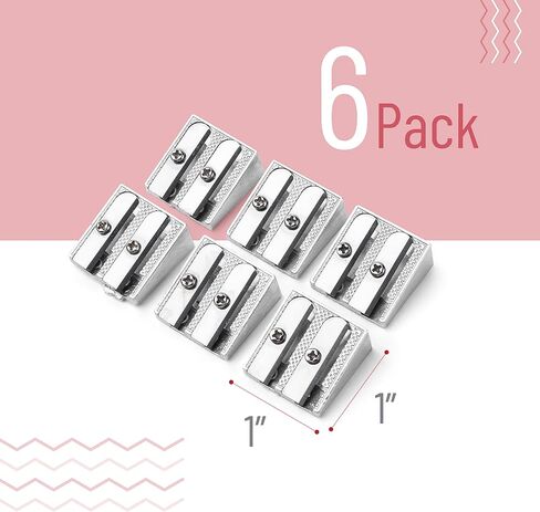 Mr. Pen Handheld Metal Pencil Sharpener with 2 Holes, Pack of 6 in Saudi Arabia