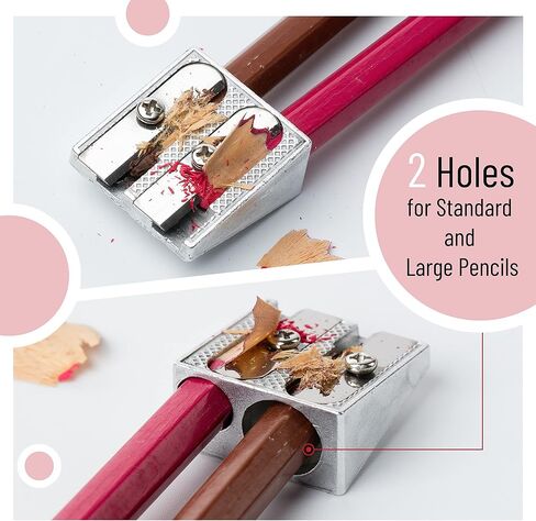 Mr. Pen Handheld Metal Pencil Sharpener with 2 Holes, Pack of 6 in Saudi Arabia