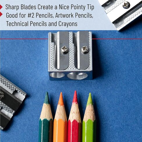 Mr. Pen Handheld Metal Pencil Sharpener with 2 Holes, Pack of 6 in Saudi Arabia