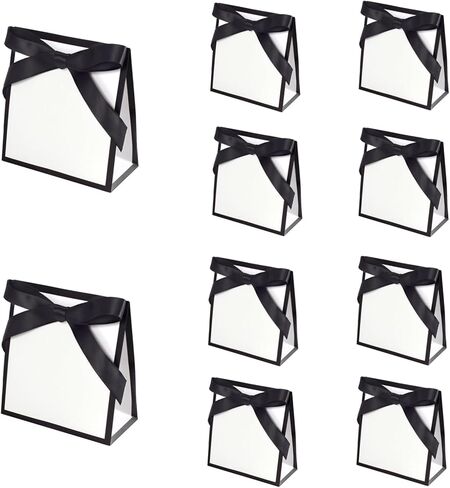 حقائب هان شنغ 10 أجهزة كمبيوتر مثقلة مع شريط القوس لصالح حقيبة هدايا دش الزفاف لحفل الزفاف حفل عيد ميلاد الأشياء الجيدة التخرج حفلة الإجازة (أبيض) in Kuwait