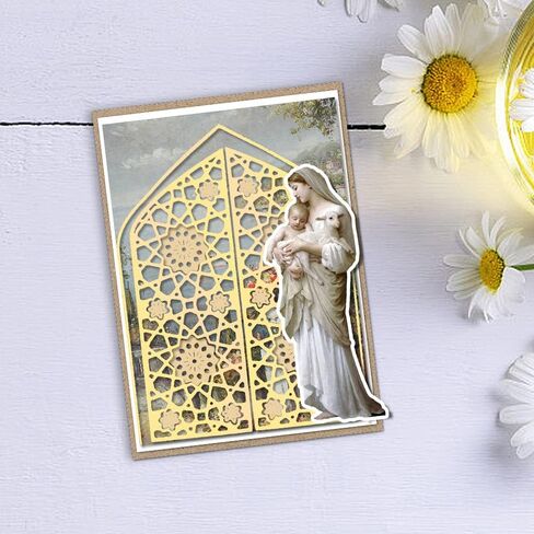 Threetols Door Window Background Metal Die Cuts for Card Making, Flower Window Frame Cutting Dies for Paper Craft DIY Decor Card Making Scrapbooking Paper Album Stamp in Kuwait