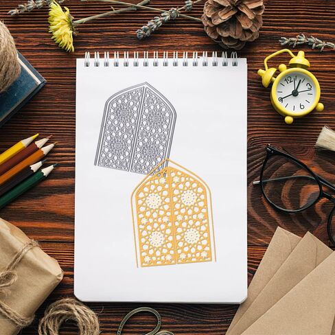 Threetols Door Window Background Metal Die Cuts for Card Making, Flower Window Frame Cutting Dies for Paper Craft DIY Decor Card Making Scrapbooking Paper Album Stamp in Kuwait