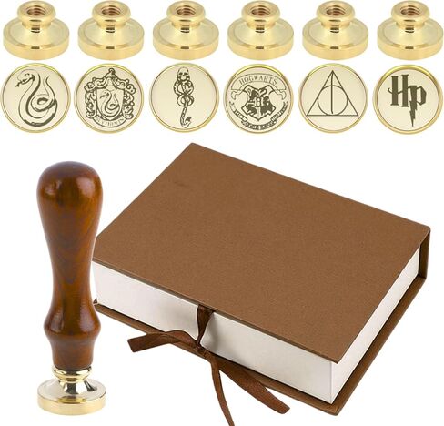 Pack of 6 Wax Seal Stamps – Wax Seal Stamp Harry Potter 6PCS and 1 Wooden Hilt Harry Potter Kit Sealing Vintage Set for Postcard Invitation Letters Gifts Envelope Crafts and DIY in Kuwait
