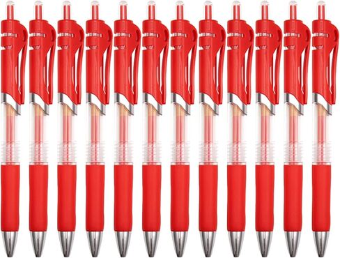 Erianthe Classic Black/Blue/Red Gel Pens,0.5mm Metal Tip Retractable Ballpoint Gel Pen, 12 Black/Blue/Red Ink Pens,Comfortable Grips,Smooth Writing for School,Office,Hospital,Family. in Saudi Arabia