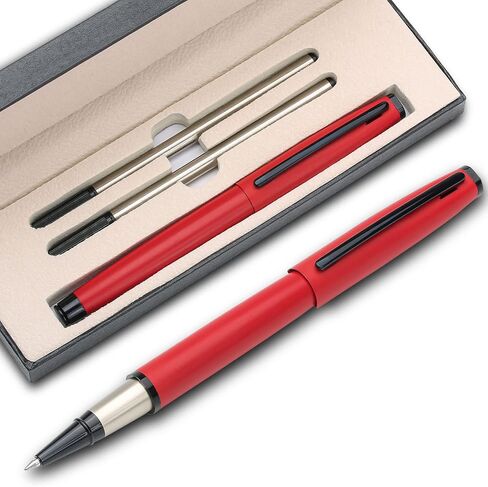 YIVONKA Luxury Ballpoint Pen Best Ball Pen Gift Set for Men & Women Professional Executive,Office,Nice BallPens Classy Gift Box,Black ink Line width 0.5mm (Red) in Saudi Arabia