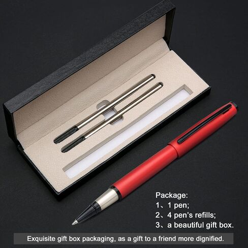 YIVONKA Luxury Ballpoint Pen Best Ball Pen Gift Set for Men & Women Professional Executive,Office,Nice BallPens Classy Gift Box,Black ink Line width 0.5mm (Red) in Saudi Arabia