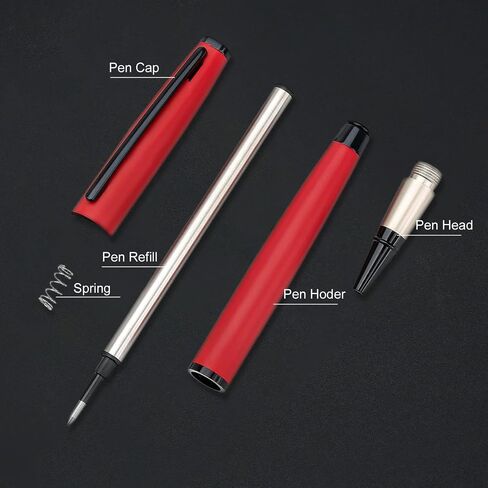 YIVONKA Luxury Ballpoint Pen Best Ball Pen Gift Set for Men & Women Professional Executive,Office,Nice BallPens Classy Gift Box,Black ink Line width 0.5mm (Red) in Saudi Arabia