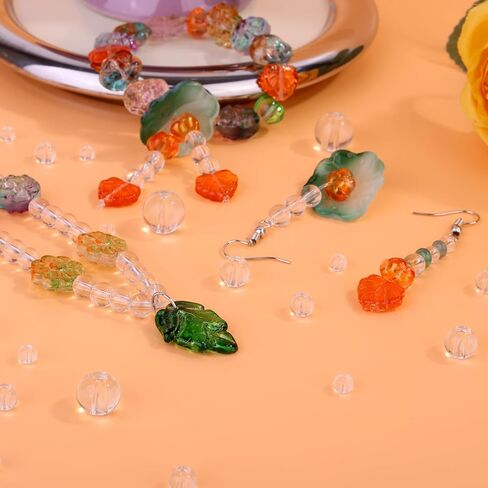 Gocelyn 476PCS Clear Crystal Round Glass Beads for Jewelry Making, Transparent Glass Spacer Loose Beads for Crafts Bracelets Necklaces Charms Pendants Gifts Presents Friendship in Saudi Arabia