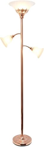 Elegant Designs LF2002-RBZ 3 Light Floor Lamp with Scalloped Glass Shades, Restoration Bronze/Champagne in Kuwait
