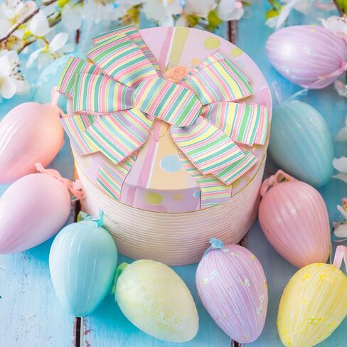 Easter Ribbon Wired 2.5 Inch 10 Yards Spring Plaids Craft Ribbon Easter Ribbon for Baskets Pastel Ribbons Decorative Fabric Ribbon for Easter Gift Wrapping Tree Crafts Supplies(1 Roll) in Saudi Arabia