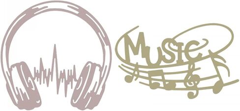 2Pack Craetive Music & Headset يموت لتصنيع البطاقات مقالب الاستنسل قطع القالب لكمة القالب العفن موسيقى القطع المعدنية يموت من أجل DIY Scrapbooking Paper Crrafting يدويًا مصنوعة يدويًا ألبوم ألبوم الألبوم in Kuwait