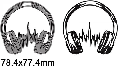 2Pack Craetive Music & Headset يموت لتصنيع البطاقات مقالب الاستنسل قطع القالب لكمة القالب العفن موسيقى القطع المعدنية يموت من أجل DIY Scrapbooking Paper Crrafting يدويًا مصنوعة يدويًا ألبوم ألبوم الألبوم in Kuwait