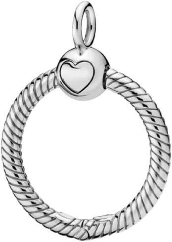 Bolenvi Moments O Charm Carrier Pendant - Authentic 925 Sterling Silver Charm Carrier for Beads & Necklaces in Kuwait