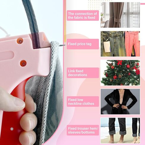 Micro Quick Clothing Fixer, Stitch Sewing Gun, Handheld Stitch Gun Tagging Gun with 3 Needles 3000 Fasteners 100 Buttons & Scissor, Stitch Gun for Clothing/Price Tagging/Fixing Curtains/Beddings in Saudi Arabia
