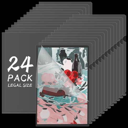 12 Packs Legal Size Clear Project Pocket Sleeves 9"x14.5"L-Type Plastic Folders Project Poly Document Sleeves Project Jacket Sleeves for Home School Office (12) in Kuwait
