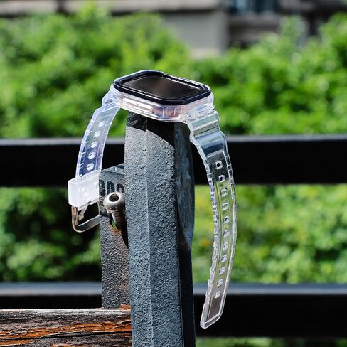 سوار ساعة ذكية شفاف كريستالي متوافق مع Apple Watch Series 10 مقاس 46 مم 42 مم غطاء متين شفاف من مادة TPU لحزام وحافظة iWatch الرياضية in Kuwait