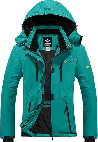 GEMYSE Women's Mountain Waterproof Ski Snow Jacket Warm Winter Windproof Raincoat with Detachable Hood in Kuwait