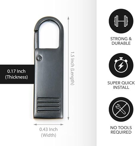 Zipper Replacement: x4 Replacement Zipper Pull Tab. Use as Luggage Zipper Pulls Replacement, Zipper Hook for Bags & Suitcase Zipper Pull Replacement. Broken Zipper Pull Replacement 1.5x0.43x0.17 Inch in Kuwait