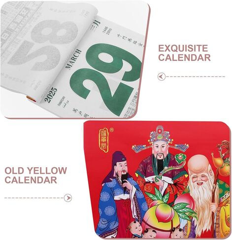 Noleitoy 2025 التقويم الصيني القديم لجدار Almanac عام Snake Year Wall Hanging Talendar ، تقويم قلادة قابل للدموع in Kuwait