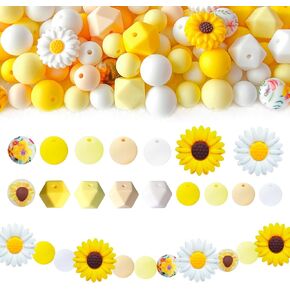 300Pcs Silicone Beads 15mm, 30 Colors 15mm Silicone Print Beads for Keychain Making, Round Silicone Beads Bulk for Pens and Bracelet Making