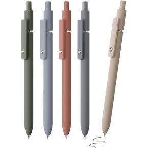 Gel Pens, Smooth Writing Pens for Journaling and Note Taking, 5 Pcs 0.5mm Fine Point Black Gel Pens, Aesthetic Pens For Women and Men, School Office Home Supplies Pens-Na